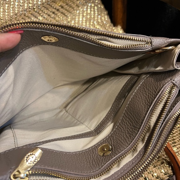 Valentina Genuine Pebble textured Leather taupe/tan color Made n Italy - Picture 6 of 10